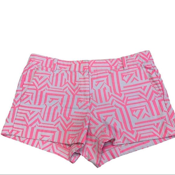 J. Crew neon pink tiki cargo shorts Sz 8 - Picture 2 of 9